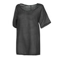 thumbnail image 4 of asdoklhq Womens Plus Size Tops Clearance,Women Casual Summer Solid O-Neck Short Sleeves Plus Size Top T-Shirt Blouse, 4 of 9