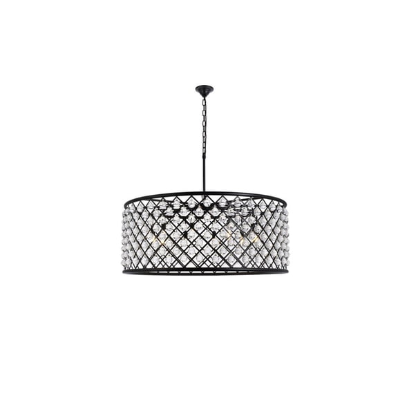Elegant Lighting Madison 44" 10 Light Royal Crystal Pendant Lamp