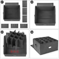 thumbnail image 6 of Stemware Storage Cases 2 Pack, Wine Glass Storage Box with Dividers, Holds 16 Glasses, Hard Top and Stackable (Grey), 6 of 6