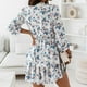 thumbnail image 5 of Vestido ajustado de manga larga con volantes de doble capa y cuello en V informal a la moda para mujer Pompotops  hdfakjf7296, 5 of 8