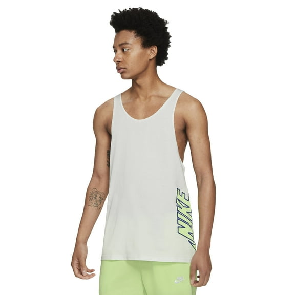 Nike Men's Sportswear Festival Revolution Tank Top Small White Volt Blue