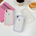 thumbnail image 2 of for iPhone XR Case, Curly Wave Frame Cute Phone Case Clear Wavy Aesthetic Phone Case for Women Girls Slim Soft TPU Shockproof Protective Bumper Case, White, 2 of 8
