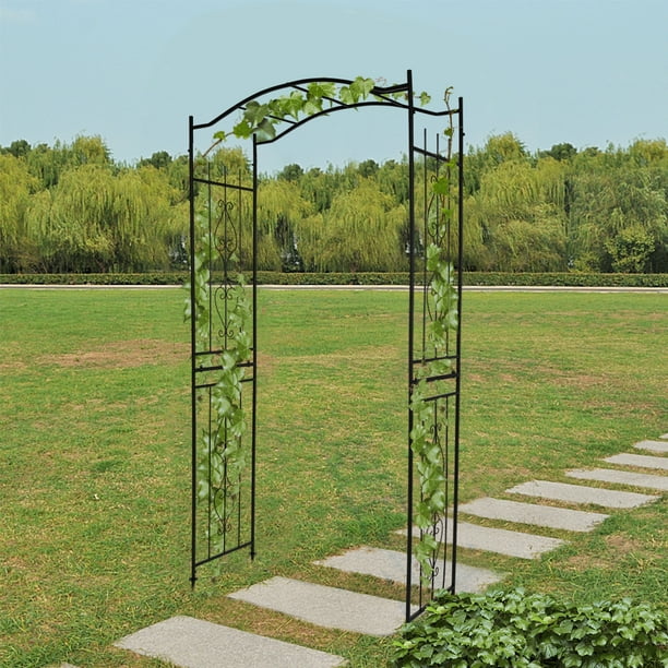Bridge Roof Wrought Iron Arches Garden Trellis For Climbing Plants Sy Rustproof Frame Support Your Flowers Vegetable Rose Bushes And Vines Com Bridge Roof Wrought Iron Arches Garden, Wrought Iron Garden Trellis Arch