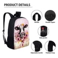 thumbnail image 3 of Xixirimido Cow Pink Floral Pattern Kids Backpack Set for Boys Girls School Bookbag Lunch Bag Pencil Bag 3 in 1 Set Hiking Travel Daypack, 3 of 4