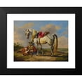 thumbnail image 2 of Eugène Joseph Verboeckhoven 18x14 Black Modern Framed Museum Art Print Titled - A Cavalier at Rest (1849), 2 of 5