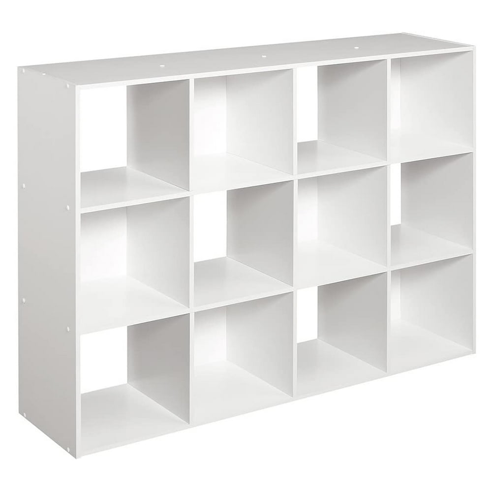 Kepooman Wood 12 Cubes Organizer Storage Bookcase, 3Tier Bookshelf