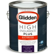 Glidden High Endurance Plus, Exterior Paint and Primer, Satin Finish, Light Base, 1 Gallon
