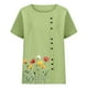 thumbnail image 4 of Vestidos Casuales Para Mujer, Blusas De Mujer De Moda Camiseta informal de verano con cuello redondo, manga corta y botones estampados para mujer, 4 of 4