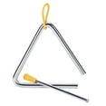thumbnail image 1 of Instrument de Percussion Musical Triangulaire en Acier pour Enfants avec Batteur - 8 Pouces, 1 of 9
