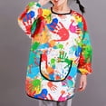 thumbnail image 3 of Haitryli Children Long Sleeve Painting Apron Colorful Print Waterproof Art Smocks Kindergarten Career Day Cover Bib Colorful XL/中, 3 of 6