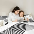 thumbnail image 5 of Homewish Geometric Stripes Circle 3-Piece Full Size Comforter Sets for Female Men Teens,Vintage Aesthetic Bedding Comforter Set,Botanical Plants Leaves Lightweight Bedding Sets,Breathable Home Decor, 5 of 8