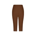 thumbnail image 4 of AzureSilk Women's Casual -Color Diamond-studded Slim-fit Cropped Bottoming Pants, Size S-3XL, 4 of 4