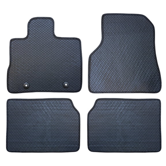 All Weather Floor Mats for 2010 to 2017 Chevrolet Equinox and GMC Terrain, Front and Rear, Honeycomb Design