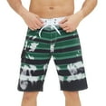 thumbnail image 1 of Aayomet Mens Swim Trunks Summer Casual Striped Splicing Suit Waist Adjustable Drawstring Triangle Liner Pocket (Green, 38), 1 of 5