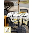 thumbnail image 5 of Outdoor Tablecloth with Umbrella Hole for Patio/Picnic/Party/Camping, Sunflowers Waterproof Table Cloth Square Cover Washable, Yellow Floral Botanical Checkered Farmhouse (54"x 54"), 5 of 8