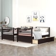 thumbnail image 3 of Twin Over Full Bunk Bed with Two Storage Drawer, Removable Ladder and Safety Guardrail for Kids, Teens, Adults, Convertible to 2 Separated beds (Espresso), 3 of 7