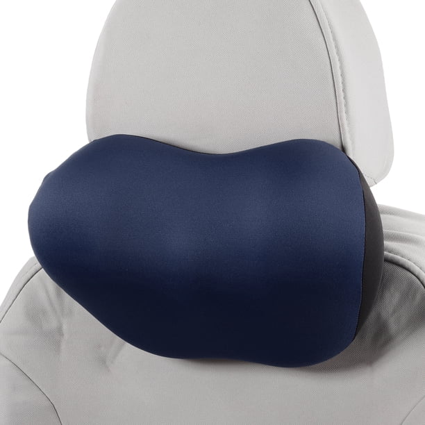 Almohada de reposacabezas de coche Unique Bargains, ergonómica y cómoda, soporte para el cuello, poliéster, espuma viscoelástica, azul, 1 pieza para viajes.