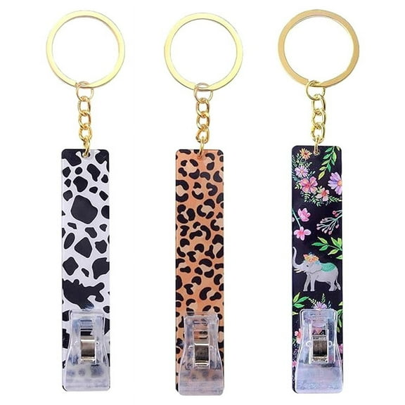 3Pcs Card Bank Clips Acrylic ATM Contactless Cards Extractor Keychain with Puller for Long Nail Girls