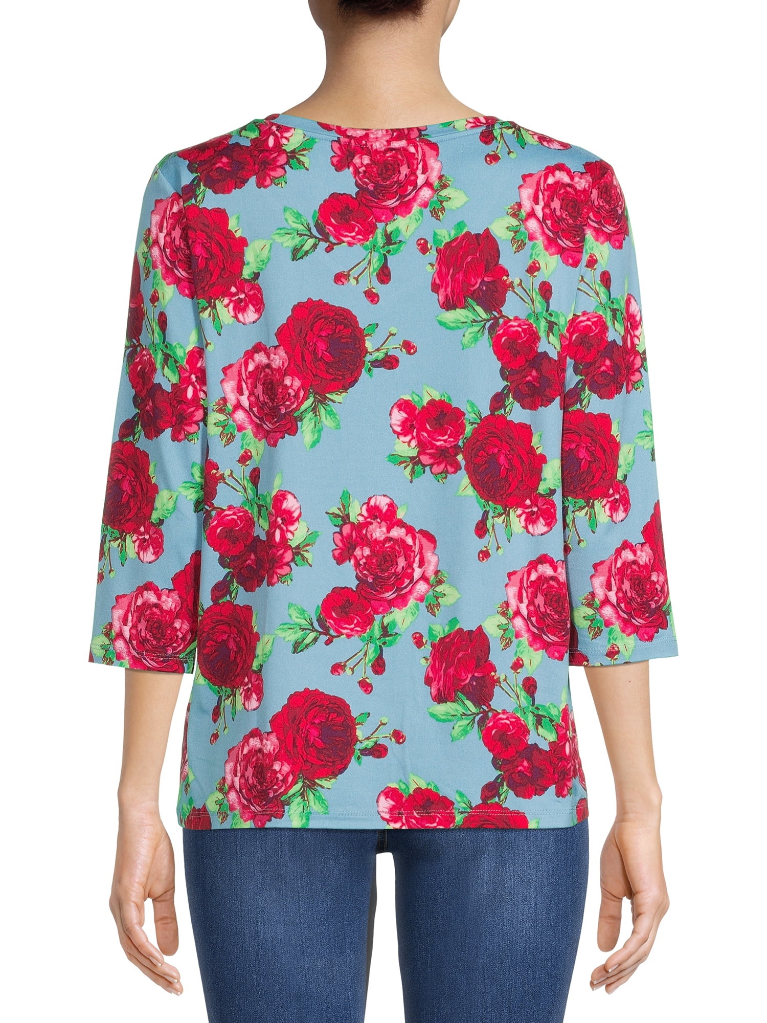 The Pioneer Woman V-Neck T-Shirt with Long Sleeves, 2-Pack