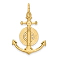 thumbnail image 4 of 14K Yellow Gold Polished Finish 3-Dimensional Anchor with Nautical Boating Compass Charm Pendant, 4 of 5
