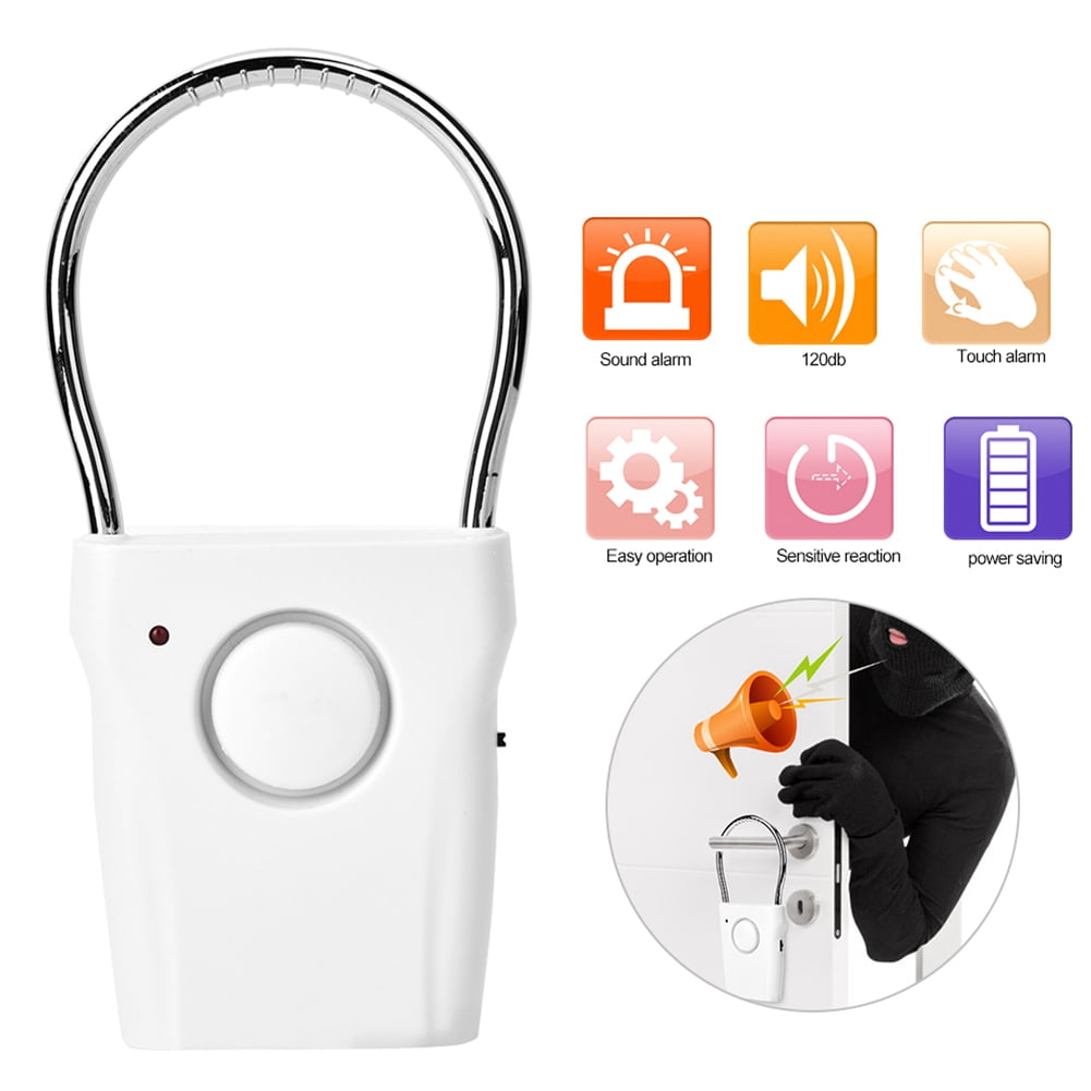 Gupbes 120dB Touch Sensor Door Handle Alarm Anti-theft Vibration Window Burglar Alert Home Security, Door Alarm,Door Handle Alarm