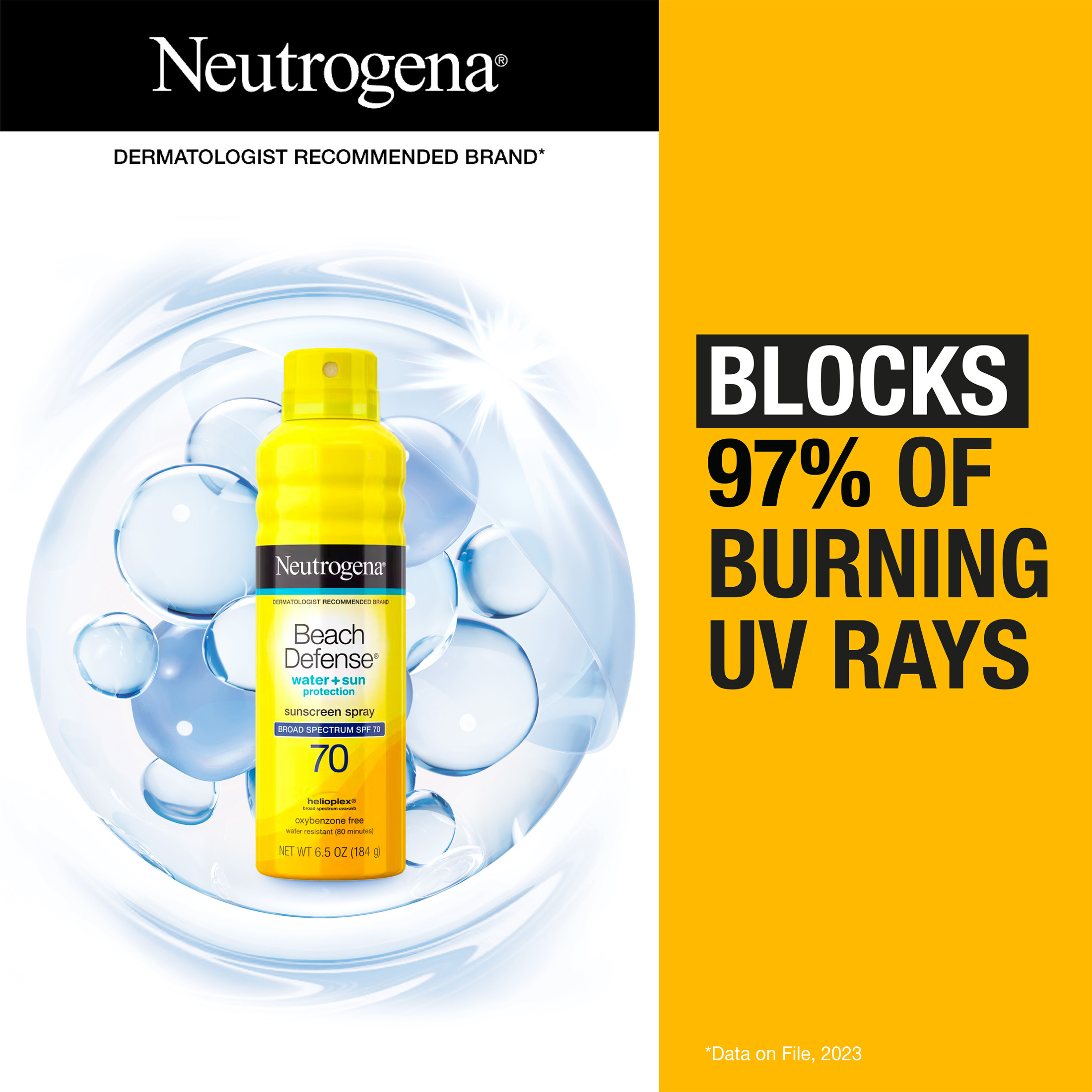 Neutrogena Beach Defense Oil-Free Body Sunscreen Spray, SPF 70 Sunblock, 6.5 oz - image 3 of 10