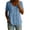 Blue, variant on Cotton Linen Shirts for Women Empire Waist Button Down Blouses V Neck Peplum Tops Casual Short Sleeve Lightweight T-Shirt Black XXL
