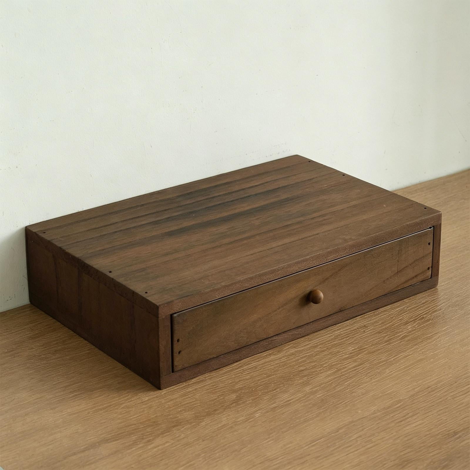 Axioma Wooden Desktop Organizer Creative Monitor Stand Riser for Desk Office Indoor 1 Drawer