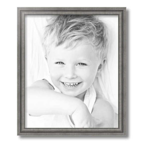 ArtToFrames 15x18" Muted Cold Silver Picture Frame, Silver MDF Poster Frame, with Regular Glass and Foam Backing 3/16 inch (FBPL-4682)