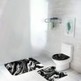 thumbnail image 2 of Wovilon Bathroom Decor 3 Pcs Rug Set With ColorfulMarble Bathroom Set With AntiSlip Rug Toilet Lid Cover And U Shape Mat, 2 of 6