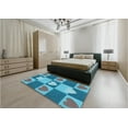 thumbnail image 5 of Ahgly Company Machine Washable Indoor Square Transitional Bright Turquoise Blue Area Rugs, 6' Square, 5 of 7