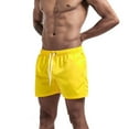 thumbnail image 4 of Swim Trunks Men Quick Dry Solid Color Three Part Beach Pants Straight Tube Loose Sports Yellow Swimwear Bathing Suit Swimming Shorts XL, 4 of 7