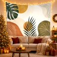 thumbnail image 3 of Botanical Abstract Art on Cream Beige Background, Peaceful Boho for Plant Lovers, Modern Wall Decor, Housewarming Gift Tapestry Wall Hanging for Bedroom and Living Room, 3 of 7