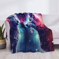 thumbnail image 4 of Throw Blanket for Couch, Starry Multicolored Wolf Super Soft Fuzzy Comfy Warm Throw Blanket, Cuteness Lightweight Cozy Plush Flannel Blanket & Throws for Sofa and Bed All Season, 4 of 5