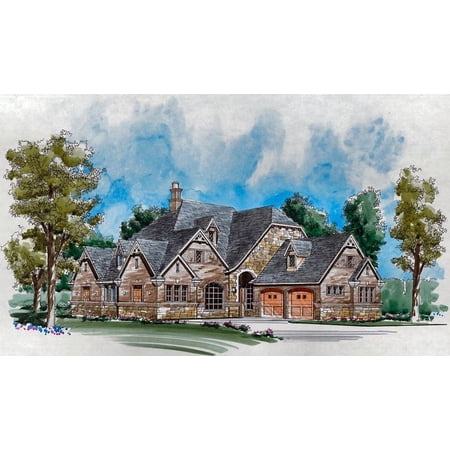015-1208: Luxury Traditional 3 Bed, 4 Bath Luxury Home Plan, 3546 Sq Ft: Full Blueprints with License to Build by Home Plan Marketplace - Lesuto