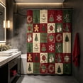 thumbnail image 6 of Christmas Shower Curtain Set, 70.9 x 59.1 Inch Waterproof Fabric Curtain with Hooks for Holiday Bathroom Decor and Home Bath Accessories A, 6 of 6
