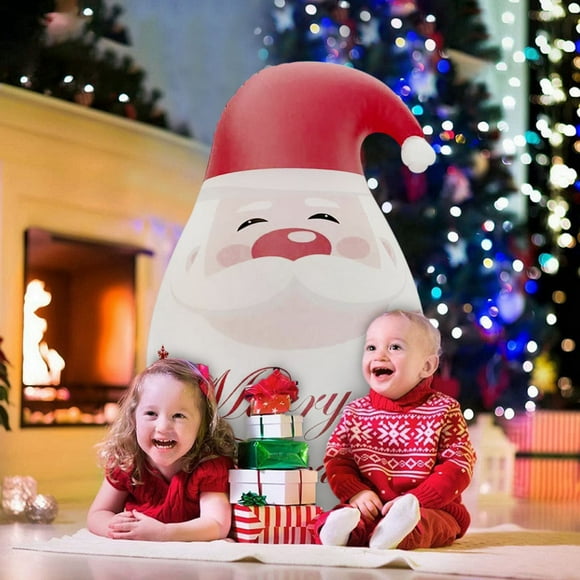 Vaso Inflable Navideño de Papá Noel de Pvc, Decoración de Papá Noel, Saco de Arena, Juguete