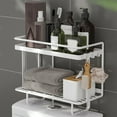 thumbnail image 4 of Vadktai Over The Toilet Storage Rack, 2-Tier Bathroom Storage Organizer Upgrade Punch-Free Toilet Storage Shelf, Home Storage Rack with Hooks Shelf, 4 of 6