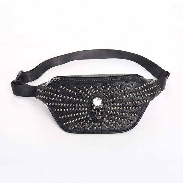Tonnylam Bolso Con Cinturón De Cuero PU Para Hombre, Bolso De Hombro Con Tachuelas A La Moda, Bolso Cruzado Con Decoración De Calavera Personalizada