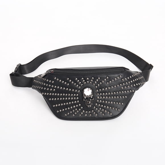 Tonnylam Bolso Con Cinturón De Cuero PU Para Hombre, Bolso De Hombro Con Tachuelas A La Moda, Bolso Cruzado Con Decoración De Calavera Personalizada