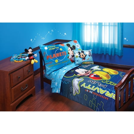 Disney Mickey Zero Gravity 4 Piece Toddler Bedding Set Walmart Com