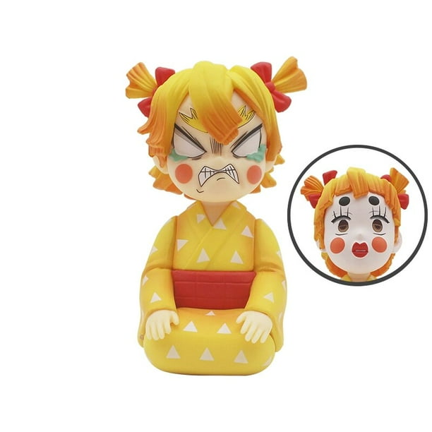 Figuras de Anime Demon Slayer Kamado Tanjirou Hashibira Inosuke Agatsuma Zenitsu, adornos que pueden cambiar la expresión, juguete de colecciónzhangyuxiang