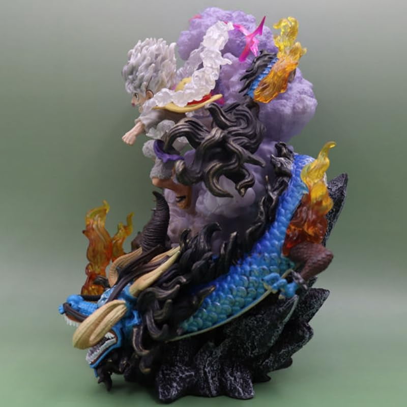 Luffy Figure Battling Nika Luffy Beast Kaido Action Figures 21cm/8.3inch PVC Characters Collectible Handicrafts Souvenirs for Anime Fans Gifts