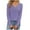 Purple, variant on JGGSPWM Womens Solid T-shirts Long Sleeve Teen Ladies Pleated V Neck Button Decor Comfy Shirts Pullover Purple S