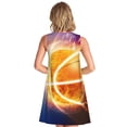 thumbnail image 2 of PAYOHTO Women's Sleeveless Dress Burning Basketball Summer Dress Casual Floral Print Round Neck A Line Beach Short Sundress​ with Pockets​, 2 of 8