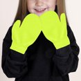 thumbnail image 2 of SGFCWSX Kids Snow Gloves Winter Knit Full Finger Daily Use Mittens for Boys Girls Warm Fleece Lined Gloves Yellow Free Size, 2 of 6