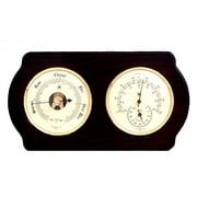 Barometer and Thermometer with Hygrometer on Ash Wood with Brass Bezel. Wall Mounts Vertically or Horizontally.