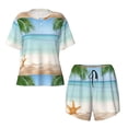 thumbnail image 4 of Picia Starfish in Beach Pajamas Sets for Women Soft Short-Sleeved Pjs with Lounge Shorts Two Piece Sleepwear-Medium, 4 of 9
