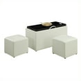 thumbnail image 2 of Convenience Concepts Designs4Comfort Banc de Rangement Sheridan Cuir Synthétique Blanc, 2 of 3