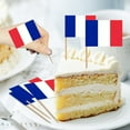 thumbnail image 4 of 50 Pack French Flag France Toothpick Flags, Cocktail Picks Mini Stick Cupcake Toppers Country Picks Party Decoration Celebration Cocktail Food Bar Cake Flags (French), 4 of 5